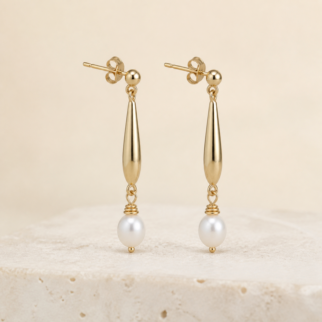 mira pearl drop earrings